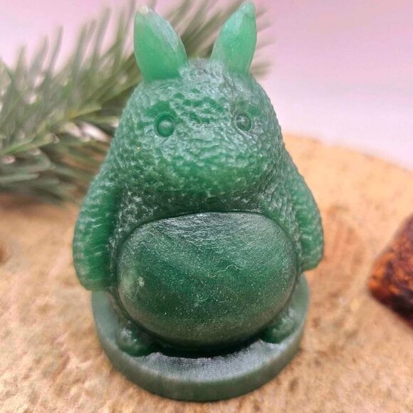 Nature Green Aventurine Carved Totoro 2.2" Decor Figure - Picture 7 of 10